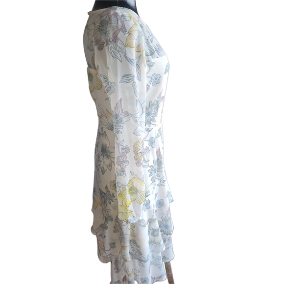 Cupcakes And Cashmere Floral Sheer Long Sleeve Dress 8 - Picture 5 of 8